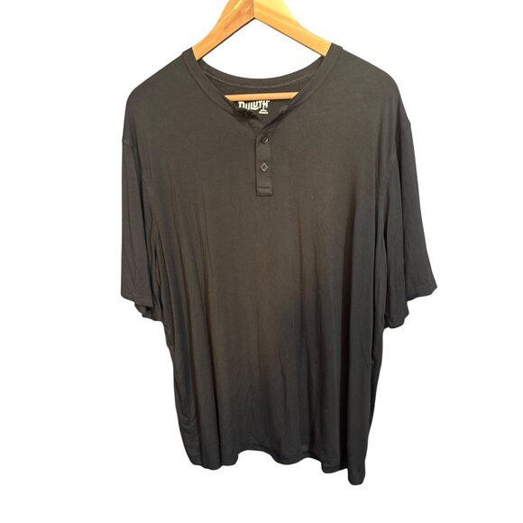 Duluth 2XL Black Henley Shirt Tencel/Modal Blend Short Sleeve Casual Top - Picture 1 of 4